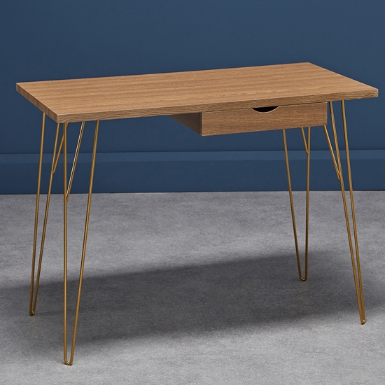 Fusion Wooden Laptop Desk With 1 Drawer In Oak Effect