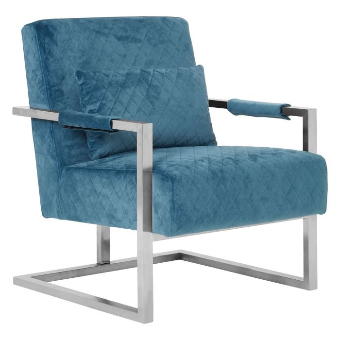 Gatsby Fabric Upholstered Armchair In Teal