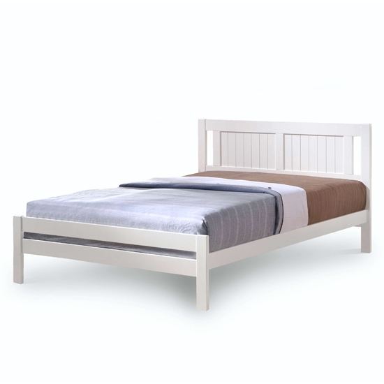 Glorry Wooden Small Double Bed In White