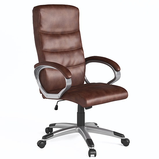 Hampton Faux Leather Home And Office Chair In Brown