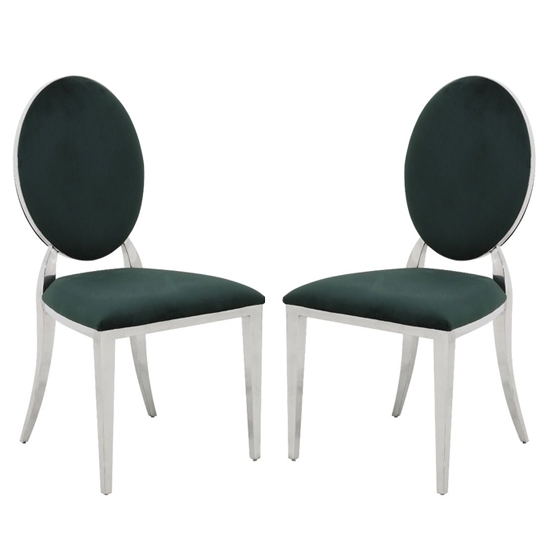 Hampton Green Velvet Upholstered Dining Chairs In Pair