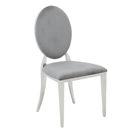Hampton Velvet Upholstered Dining Chair In Light Grey