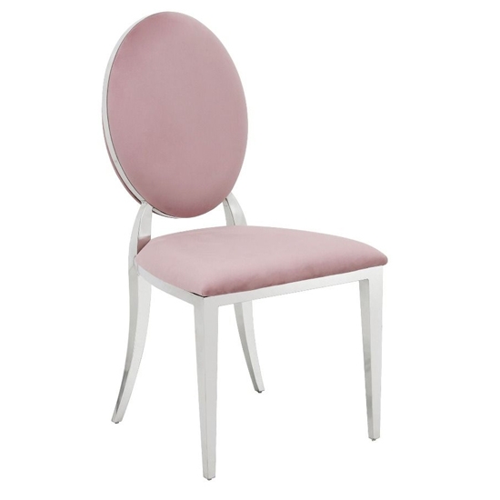 Hampton Velvet Upholstered Dining Chair In Pink