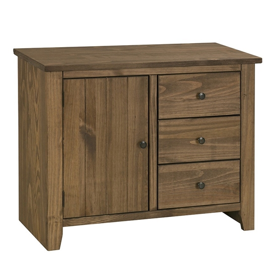 Havana Small Wooden Sideboard In Pine With 1 Door And 3 Drawers