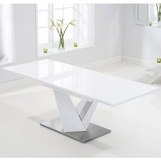 Haven Extending Dining Table In White High Gloss