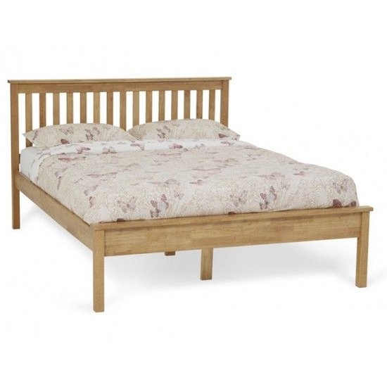 Heather Wooden Double Bed In Honey Oak