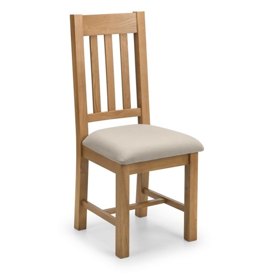 Hereford Taupe Linen Dining Chair In Waxed Oak Wooden Frame