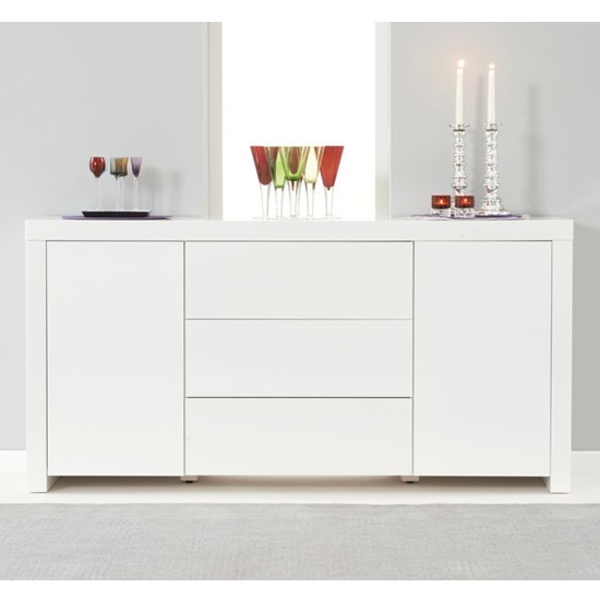 Hereford Wooden 2 Doors 3 Drawers Sideboard In White High Gloss