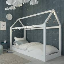 Hickory Wooden Single Bed In White With Home Shaped Frame