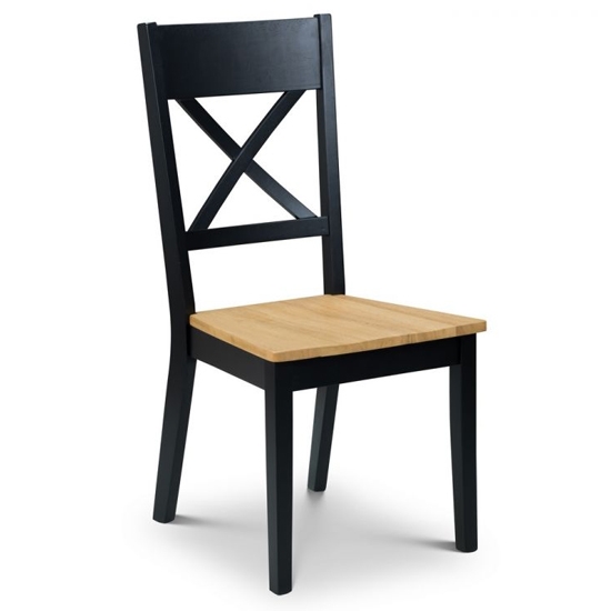 Hockley Wooden Dining Chair In Black And Oak