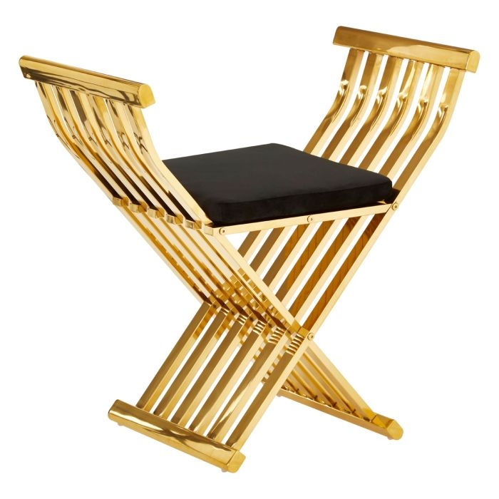 Horizon Cross Design Occasional Chair In Gold