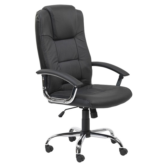 Houston Faux Leather High Back Executive Office Chair In Black