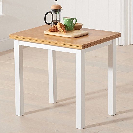 Hove Extending Wooden Dining Table In Light Oak And White