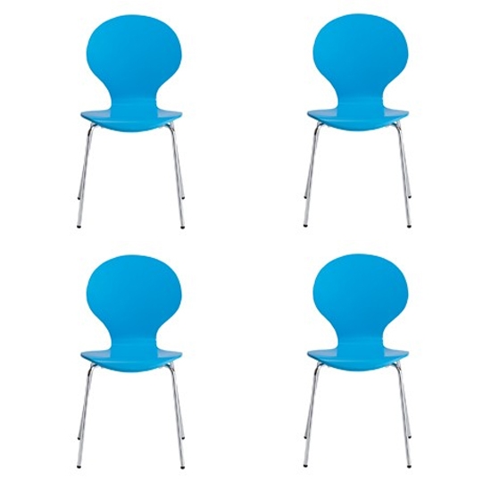 Ibiza Set Of 4 Dining Chairs In Blue