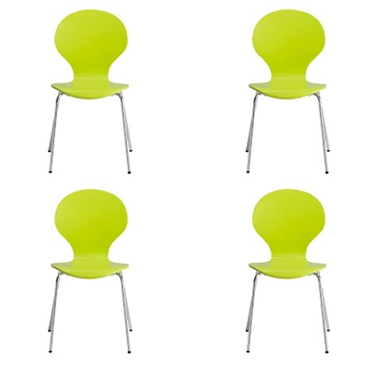 Ibiza Set Of 4 Dining Chairs In Lime