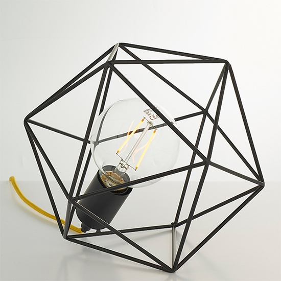 Icosa Led Table Lamp In Matt Black