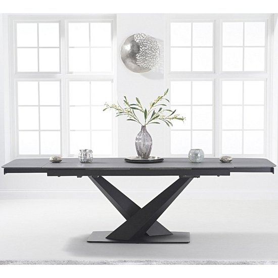 Jack Extending Marble Dining Table In Grey