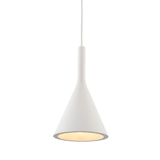 Jakob Ceiling Pendant Light In Smooth White Plaster