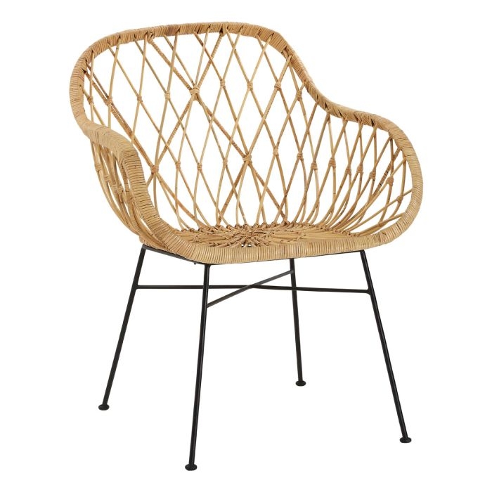 Java Rattan Flower Accent Chair In Natural