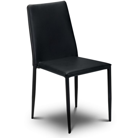 Jazz Stacking Faux Leather Dining Chair In Black