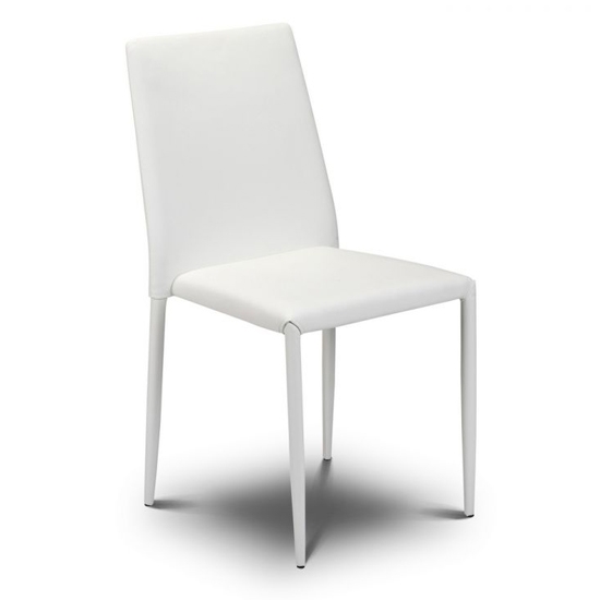 Jazz Stacking Faux Leather Dining Chair In White