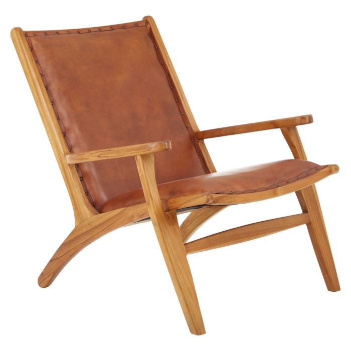 Kendari Faux Leather Armchair In Brown