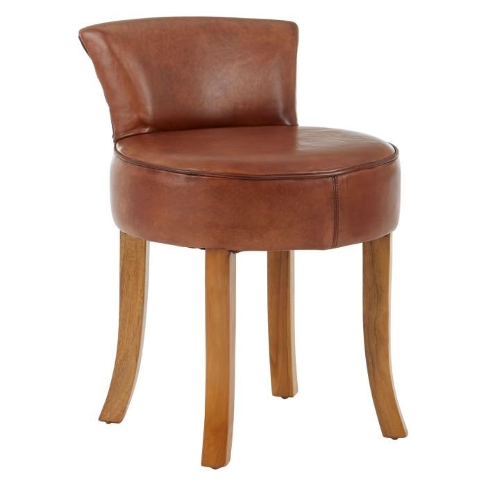 Kendari Faux Leather Bedroom Chair In Brown