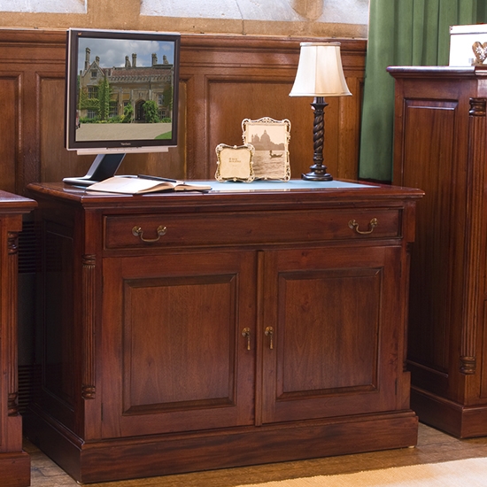 La Roque Wooden Hidden Home Computer Desk In Mahogany