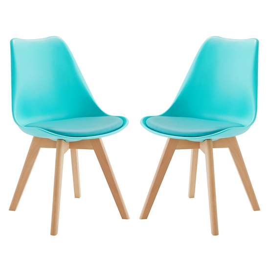 Louvre Aqua Dining Chairs In Pair