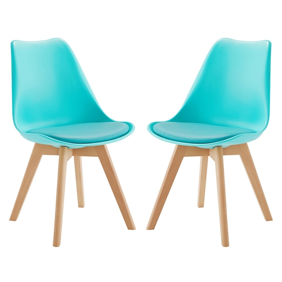 Louvre Aqua Dining Chairs In Pair