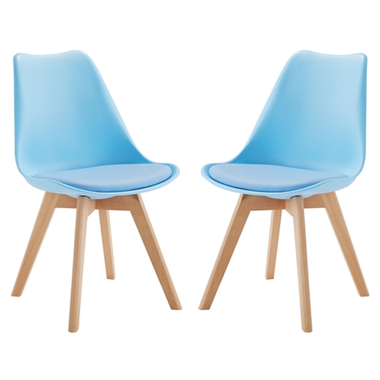 Louvre Baby Blue Dining Chairs In Pair