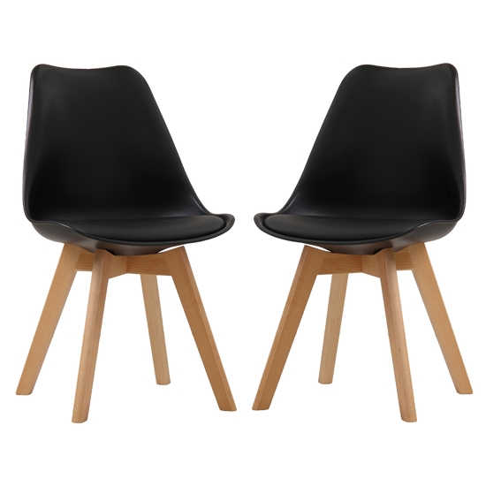 Louvre Black Dining Chairs In Pair