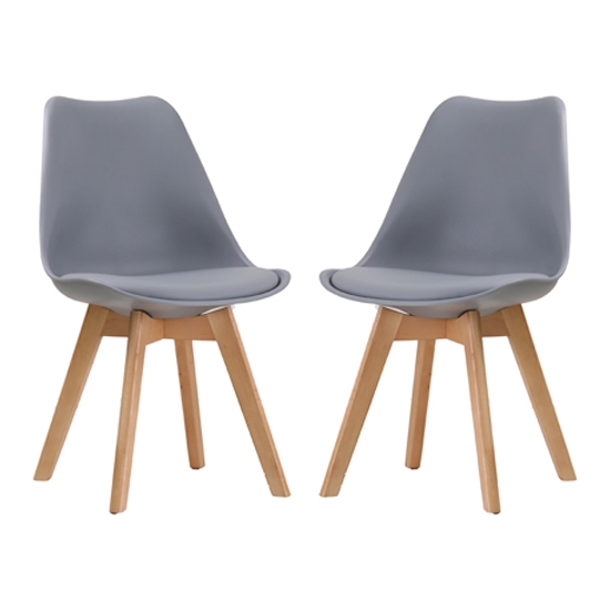 Louvre Grey Dining Chairs In Pair