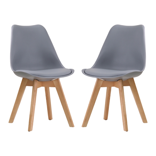 Louvre Grey Dining Chairs In Pair