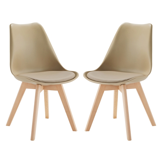 Louvre Putty Dining Chairs In Pair