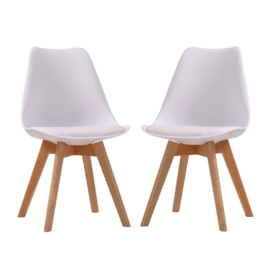 Louvre White Dining Chairs In Pair