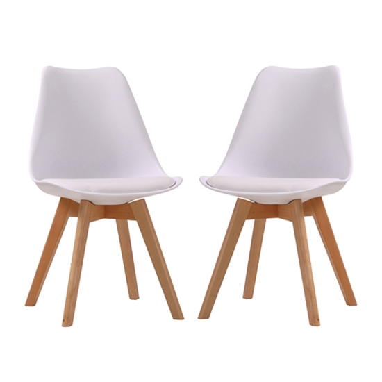 Louvre White Dining Chairs In Pair