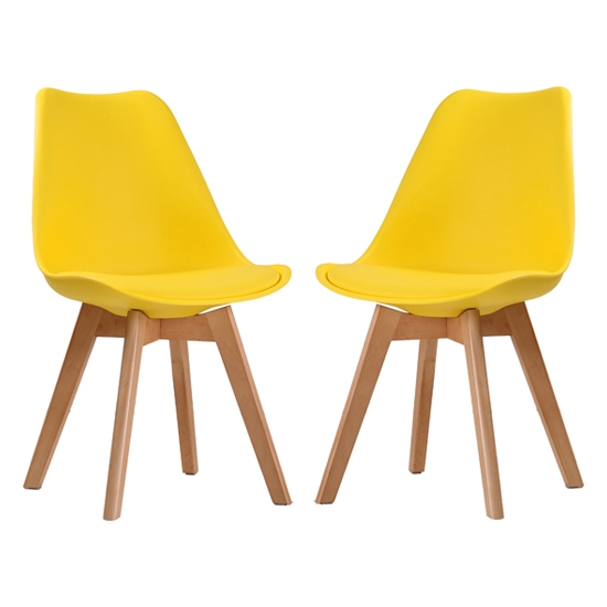Louvre Yellow Dining Chairs In Pair
