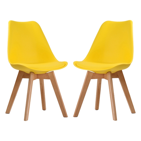 Louvre Yellow Dining Chairs In Pair