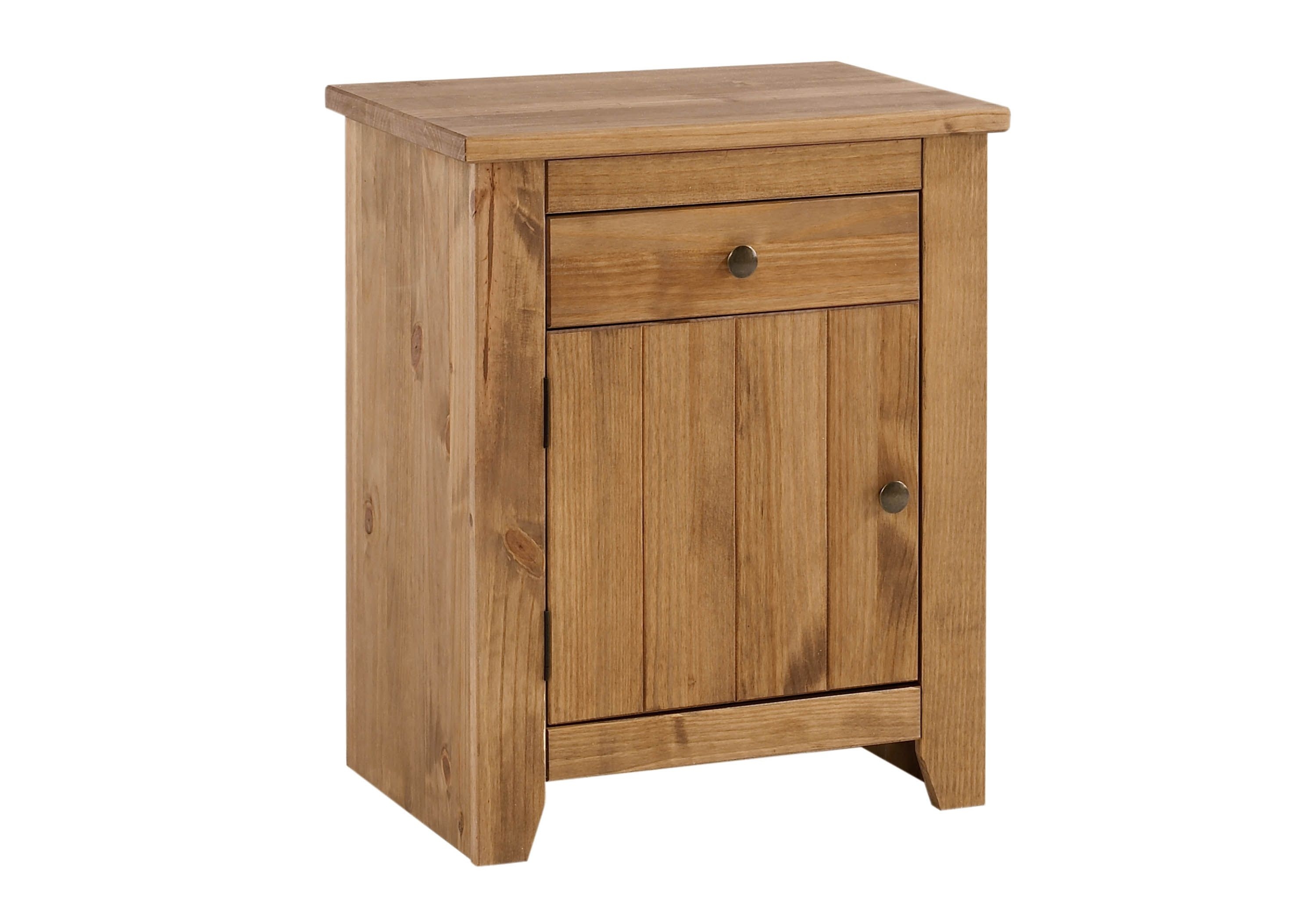 Havana Wooden 1 Drawer Bedside Cabinet In Pine