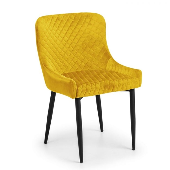 Luxe Velvet Upholstered Dining Chair In Mustard