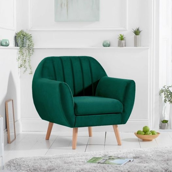 Luxor Velvet Upholstered Armchair In Green