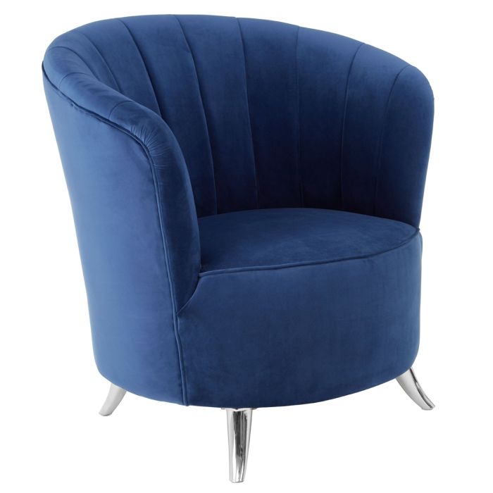 Maci Velvet Upholstered Tub Chair In Blue