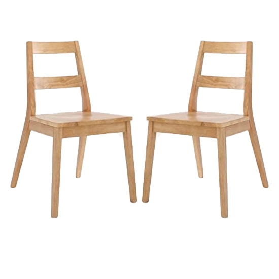 Malmo White Oak Wooden Dining Chairs In Pair