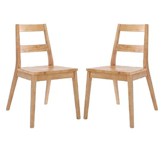 Malmo White Oak Wooden Dining Chairs In Pair