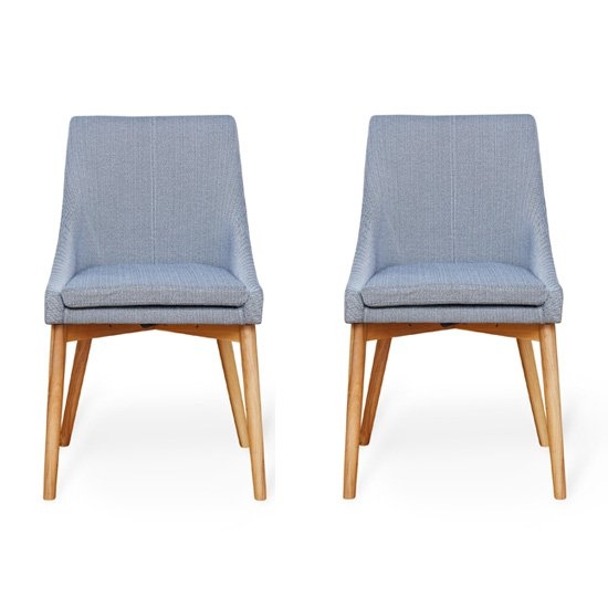 Mammoth Grey Linen Fabric Dining Chair In Pair