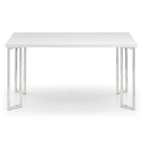 Manhattan Wooden Dining Table In White High Gloss