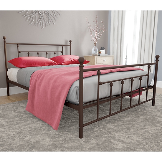 Manila Metal King Size Bed In Bronze