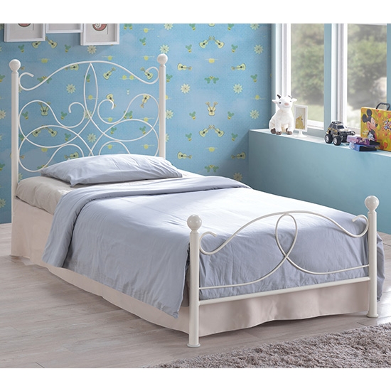 Melissa Metal Single Bed In Ivory