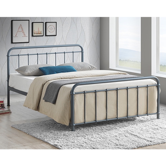 Miami Metal Double Bed In Grey